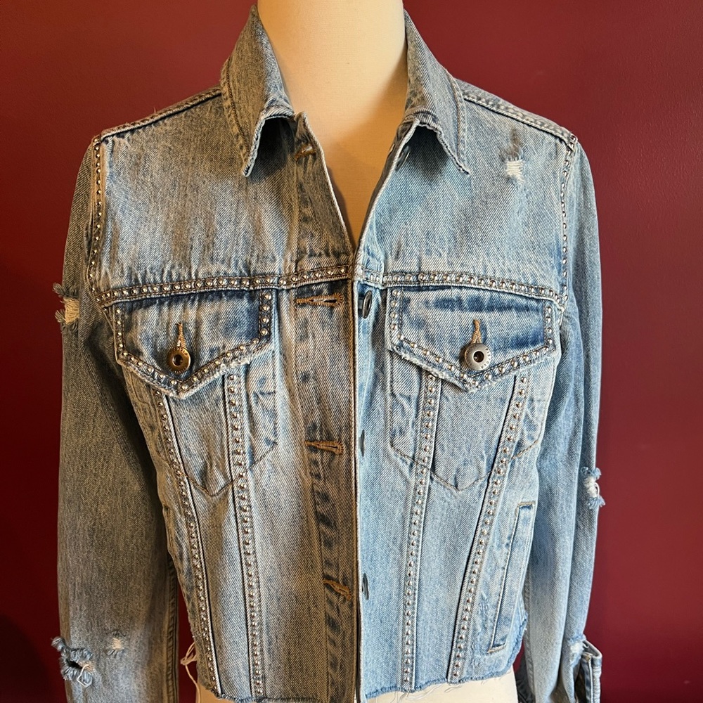 Pistola naya studded jean jacket sz XS NWT - Picture 3 of 8
